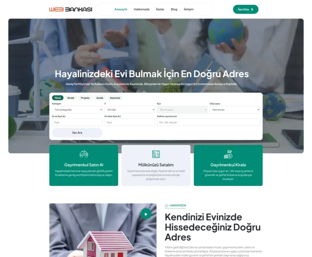 Hazır Emlak Ofisi Web Siteleri